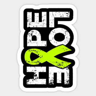 Lymphoma Hope Love Lime Green Ribbon Sticker